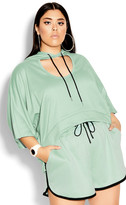 Thumbnail for your product : City Chic Peekaboo Crop Hoodie - mint