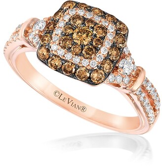 LeVian 14K Strawberry Gold®, Chocolate Diamond® Vanilla Diamond® Ring/Size 7