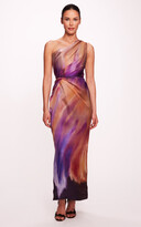 Printed Silk Midi Dress 