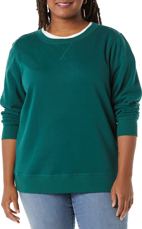 Essentials Womens Plus Size French Terry Fleece Crewneck Sweatshirt 