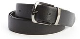 Thumbnail for your product : Emporio Armani black leather silver buckle reversible belt