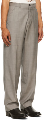 Our Legacy Taupe Worsted Wool Check Chino 22 Trousers