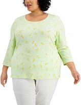 Thumbnail for your product : Karen Scott Plus Size Banana Print Top, Created for Macy's