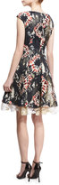 Thumbnail for your product : Talbot Runhof Tie-Dye Jacquard Fit-&-Flare Dress, Black