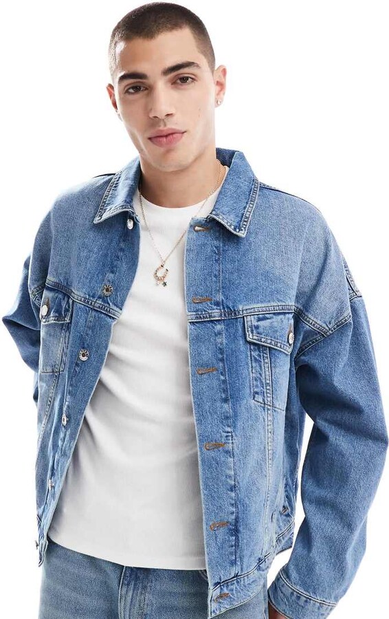 Denim Jacket Rave Jackets Asos Blue Cotton Jean Jackets ShopStyle AU