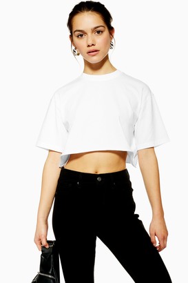 Topshop PETITE White Washed Crop T-shirt - ShopStyle