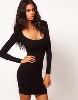 Thumbnail for your product : ASOS Mini Bodycon Dress with Long Sleeves