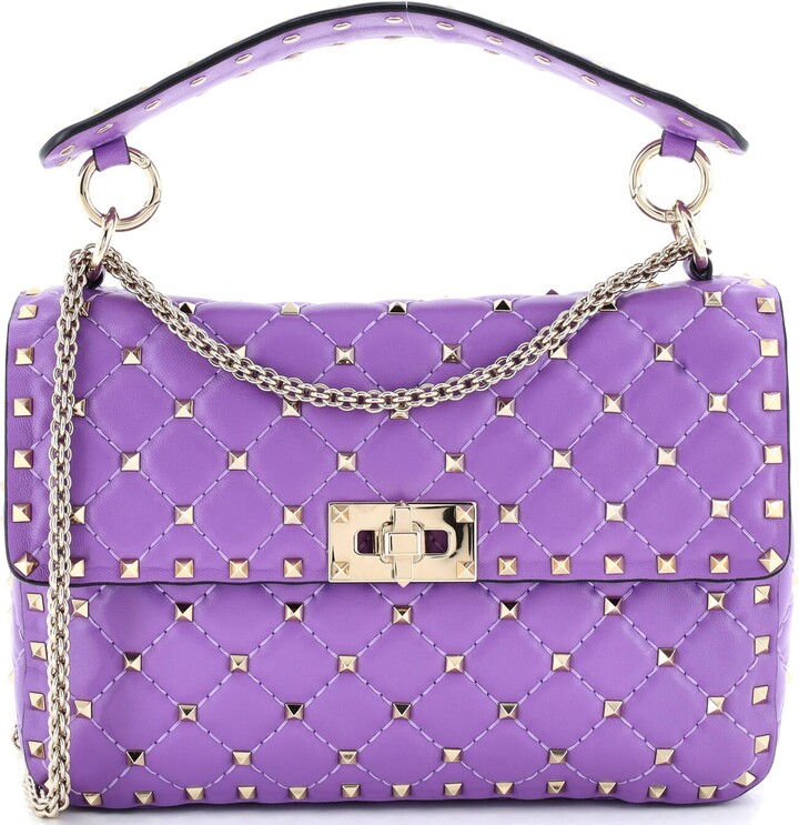 Valentino Garavani Rockstud Spike Flap Bag Quilted Leather Medium