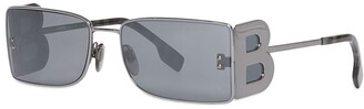 Burberry B Lens Detail Rectangular Frame Sunglasses