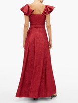 Thumbnail for your product : Vika Gazinskaya Ruffled Wool-blend Lame Gown - Red