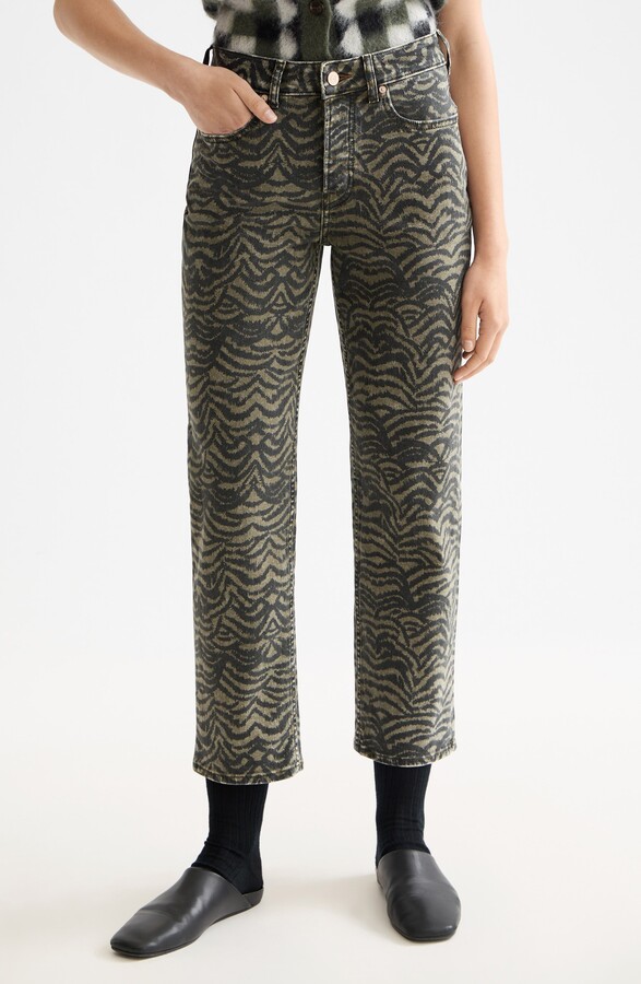 The Sky Print Ankle Straight Leg Jeans