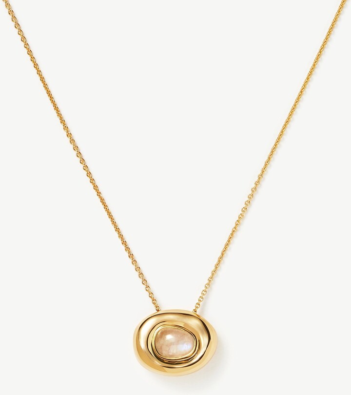 Missoma Molten Gemstone Doughnut Pendant Necklace | 18ct Gold Plated Vermeil/Rainbow  Moonstone - ShopStyle