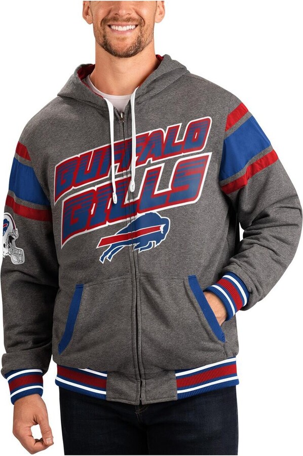 Men's G-iii Sports by Carl Banks Royal Gray Buffalo Bills Extreme Full Back Reversible Hoodie Full-Zip Jacket - Royal Gray