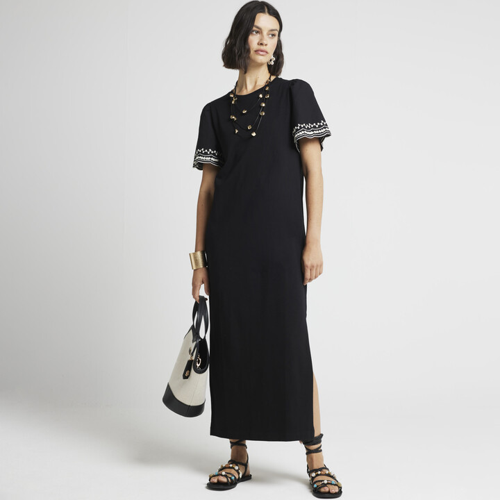 Shirt Midi Dress T Shirt Dress River Island River Island Womens