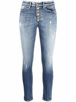 Thumbnail for your product : Dondup Distressed Cropped-Leg Skinny Jeans