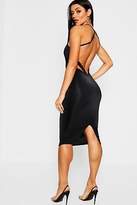 Thumbnail for your product : boohoo NEW Womens Double Slinky Low Strappy Back Midi Dress in Polyester