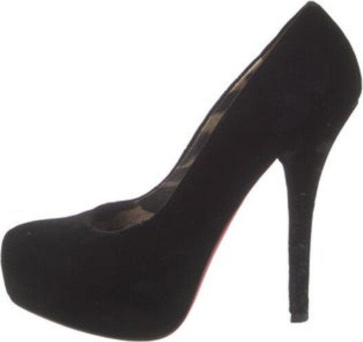 Dolce & Gabbana Suede Pumps Black Round-Toes Platform