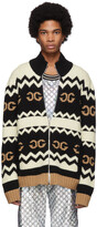 Thumbnail for your product : Gucci Black Wool Mirrored GG Zip-Up Sweater