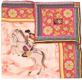 Thumbnail for your product : Shanghai Tang Mongolian horsemen-print silk scarf