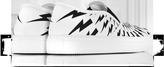 Thumbnail for your product : Neil Barrett White and Black Optic Printed Canvas Slip on Trainer