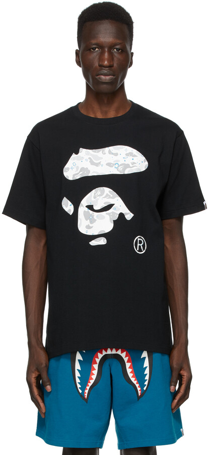 BAPE Black Camo Ape Face Space T-Shirt - ShopStyle