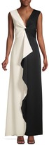 Thumbnail for your product : BCBGMAXAZRIA Colorblock Twist Front Ruffle Gown