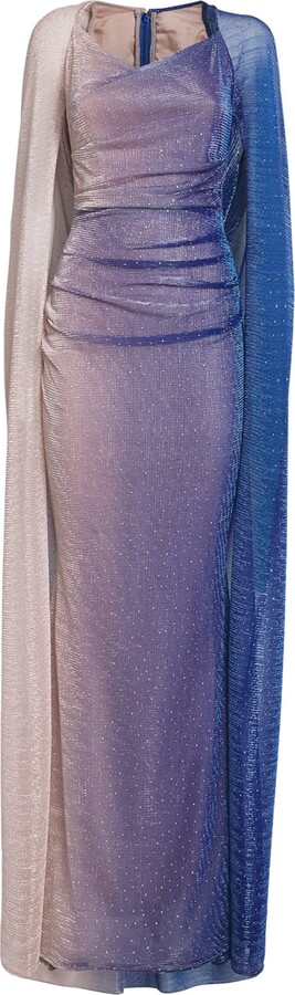 Talbot Runhof Embellished Ombré Maxi Dress