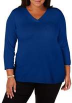 Thumbnail for your product : Karen Scott Plus Classic V-Neck Sweater