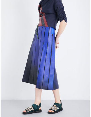 Martina Spetlova Striped leather midi skirt