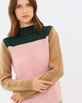 Thumbnail for your product : Maison Scotch Colour Blocked High Neck Knit