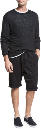 Vince Relaxed Drop-Inseam Shorts, Black