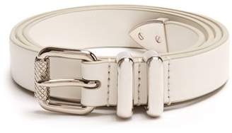 Prada Skinny Leather Belt - Mens - White