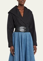 Thumbnail for your product : Alaia Gathered Poplin Bodysuit w/ Hood