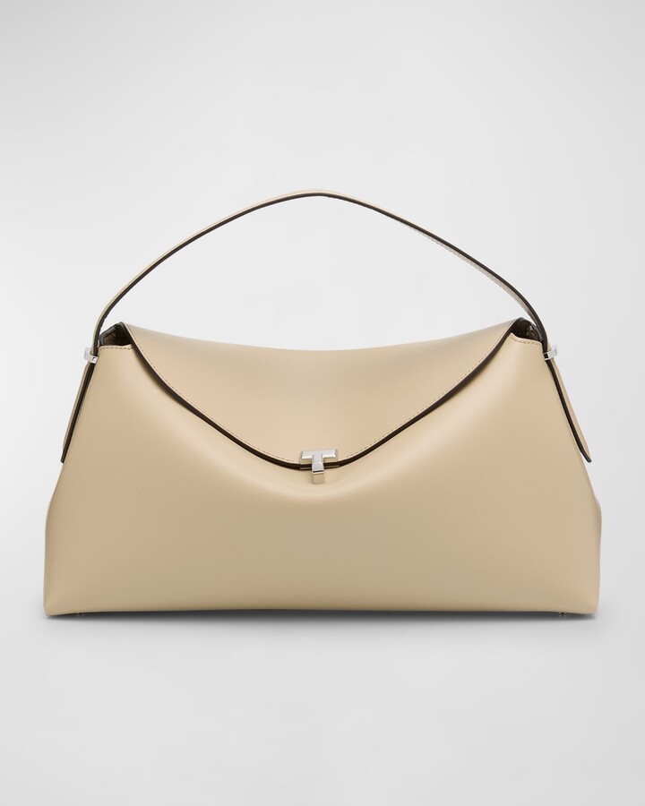 Totême T-Lock Leather Top-Handle Bag