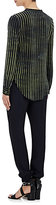 Thumbnail for your product : Raquel Allegra Women's Striped Silk Tunic Blouse-Green