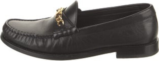Celine Leather Loafers Black Round-Toes Includes Box & Dust Bag Designer