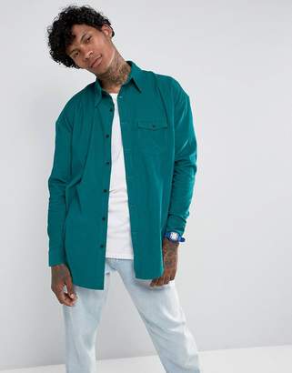 Jaded London Shirt In Green Cord Reg Fit
