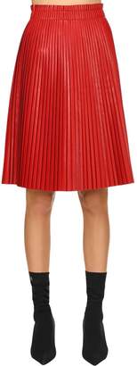 We11 Done Pleated Faux Leather Skirt