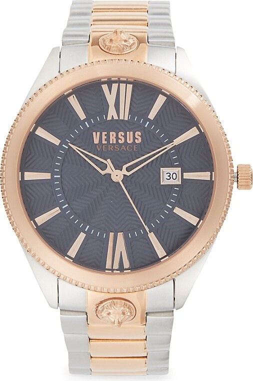 Versus Versace 44MM Two Tone Stainless Steel Bracelet Watch - ShopStyle