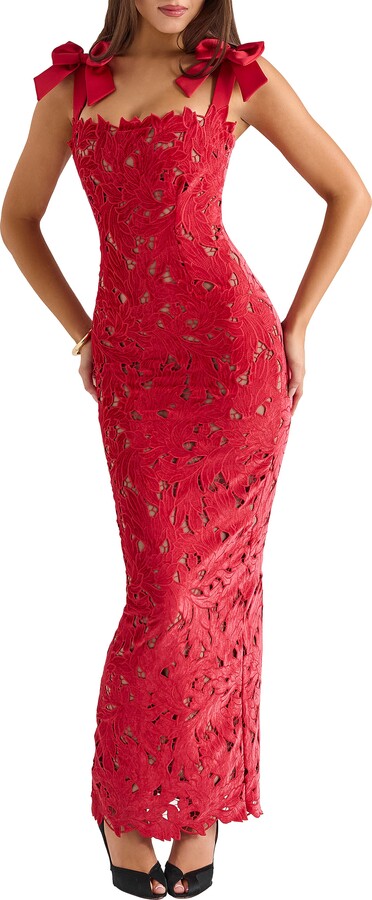 House Of CB Tiff Velvet Lace Dress