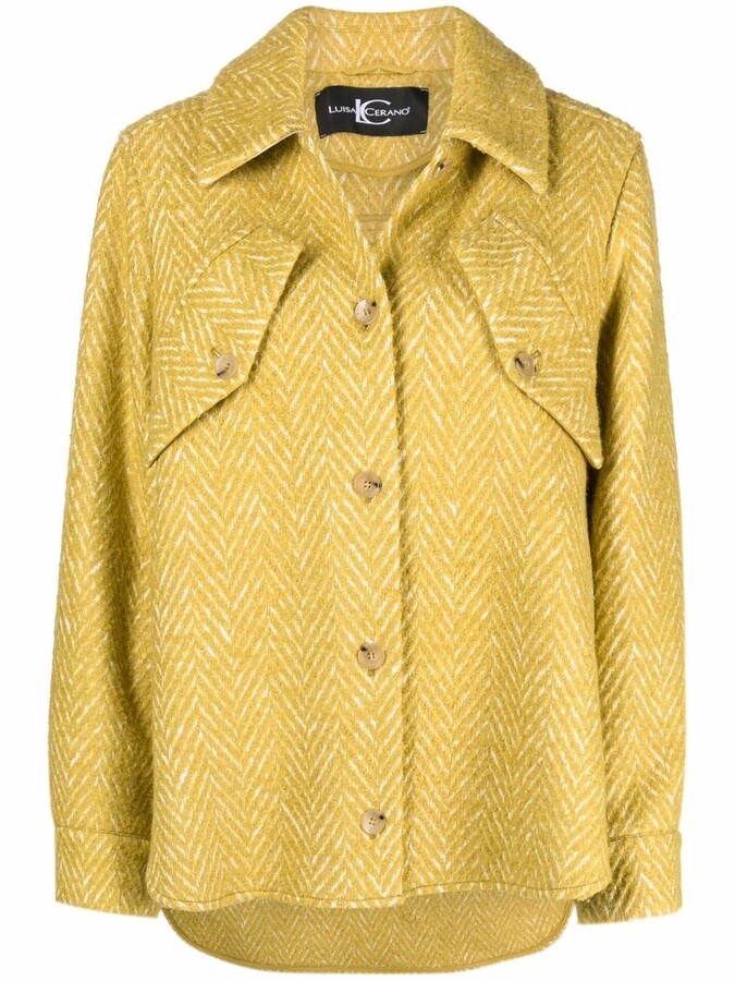 Luisa Cerano Herringbone Tweed Coat - ShopStyle