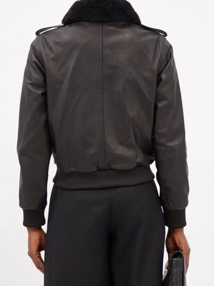 Nili Lotan Kenzie Shearling-collar Leather Bomber Jacket - Black