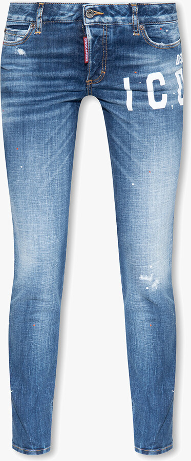 Splatter Paint White Jeans | ShopStyle