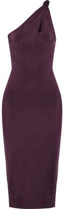 Cushnie One-shoulder Stretch-jersey Dress - Grape