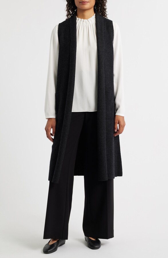 eileen fisher shawl collar