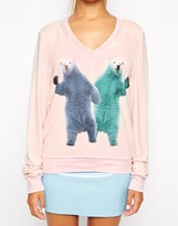 Thumbnail for your product : Wildfox Couture Hello Polar Bears Oversized Jumper
