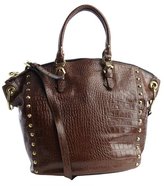 Thumbnail for your product : Oryany coffee croc embossed leather 'Mila' convertible tote