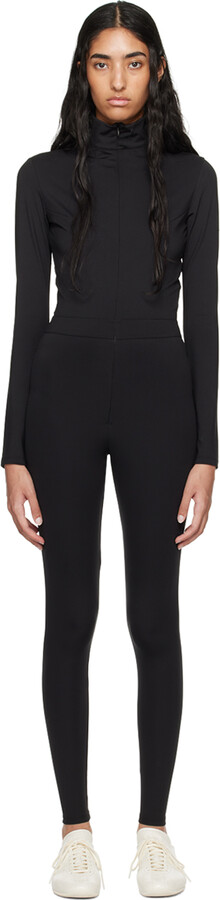 Y-3 Black Bonded-Logo Jumpsuit ShopStyle