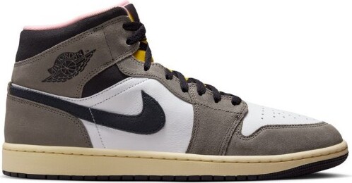 Men's Air Jordan 1 Mid SE Sneakers 10.5 Regular White/Oil Grey/Cave Stone/Dark Sulfur