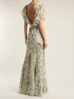 Thumbnail for your product : Alexander McQueen Floral Print Silk Gown - Womens - Green Print